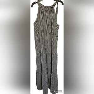 Maggy London sz 6 womens gingham print maxi dress